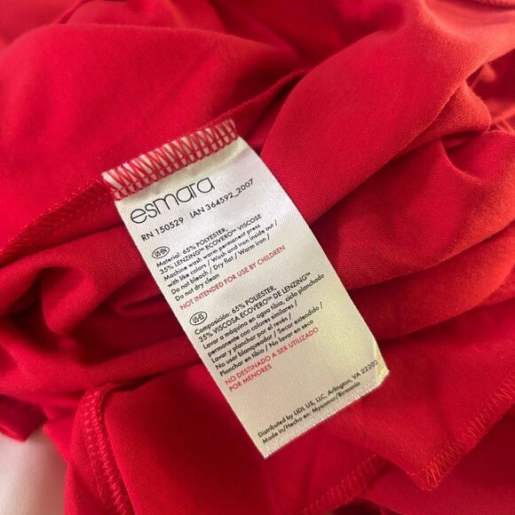 Esmara Women's Medium‎ Red Maxi V-Neck Sleeveless Dress Flowy Slits Viscose Long - Picture 8 of 11